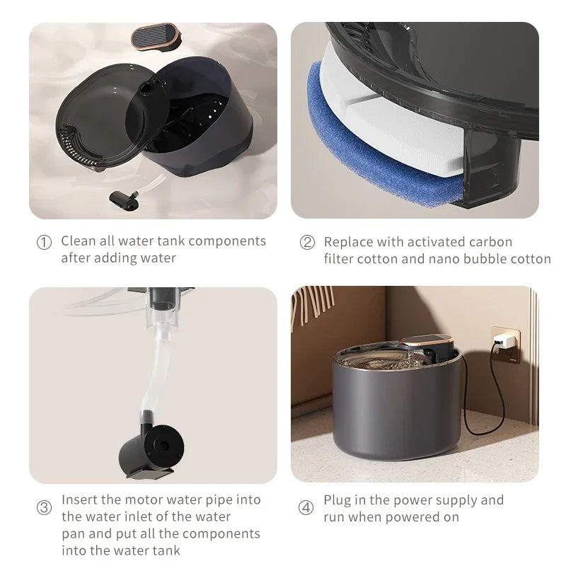 Pet Cat Water Fountain Automatic Cat Drinking Fountain USB Charge Electric Feeder Pet Water Dispenser for Cat Supplies